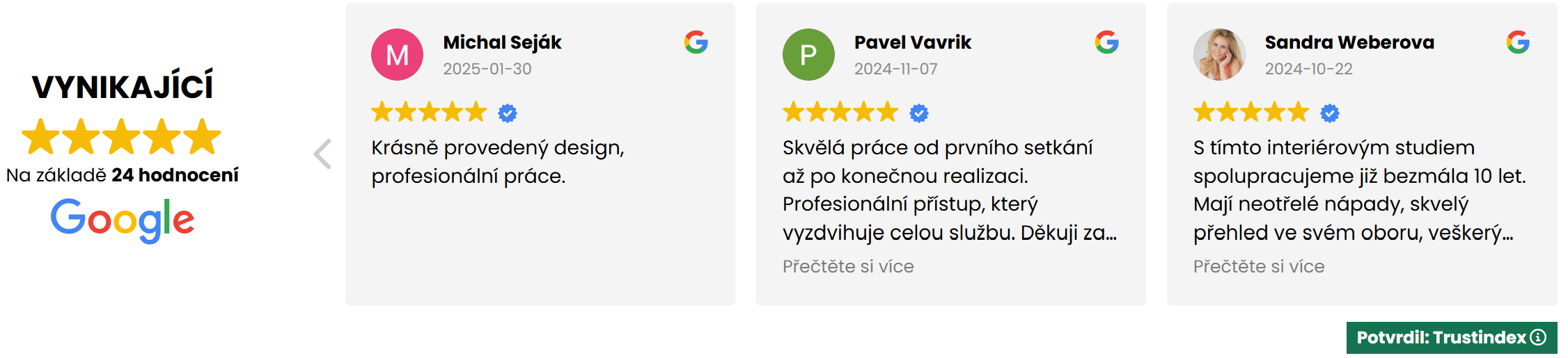 Reference z Google firemního profilu - 3 reference
